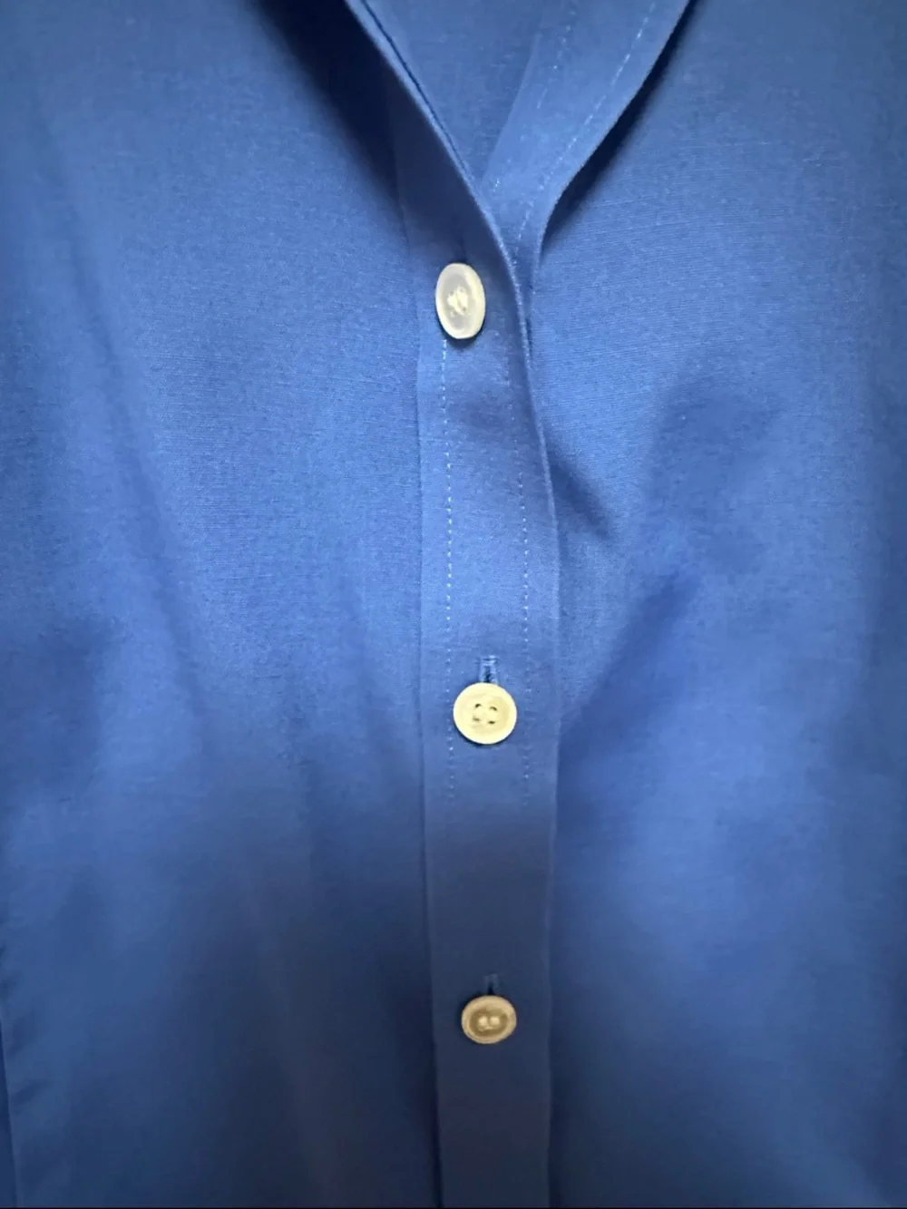 Talbots Sleeveless Button-Front Blouse in Bright Blue - Picture 3 of 5
